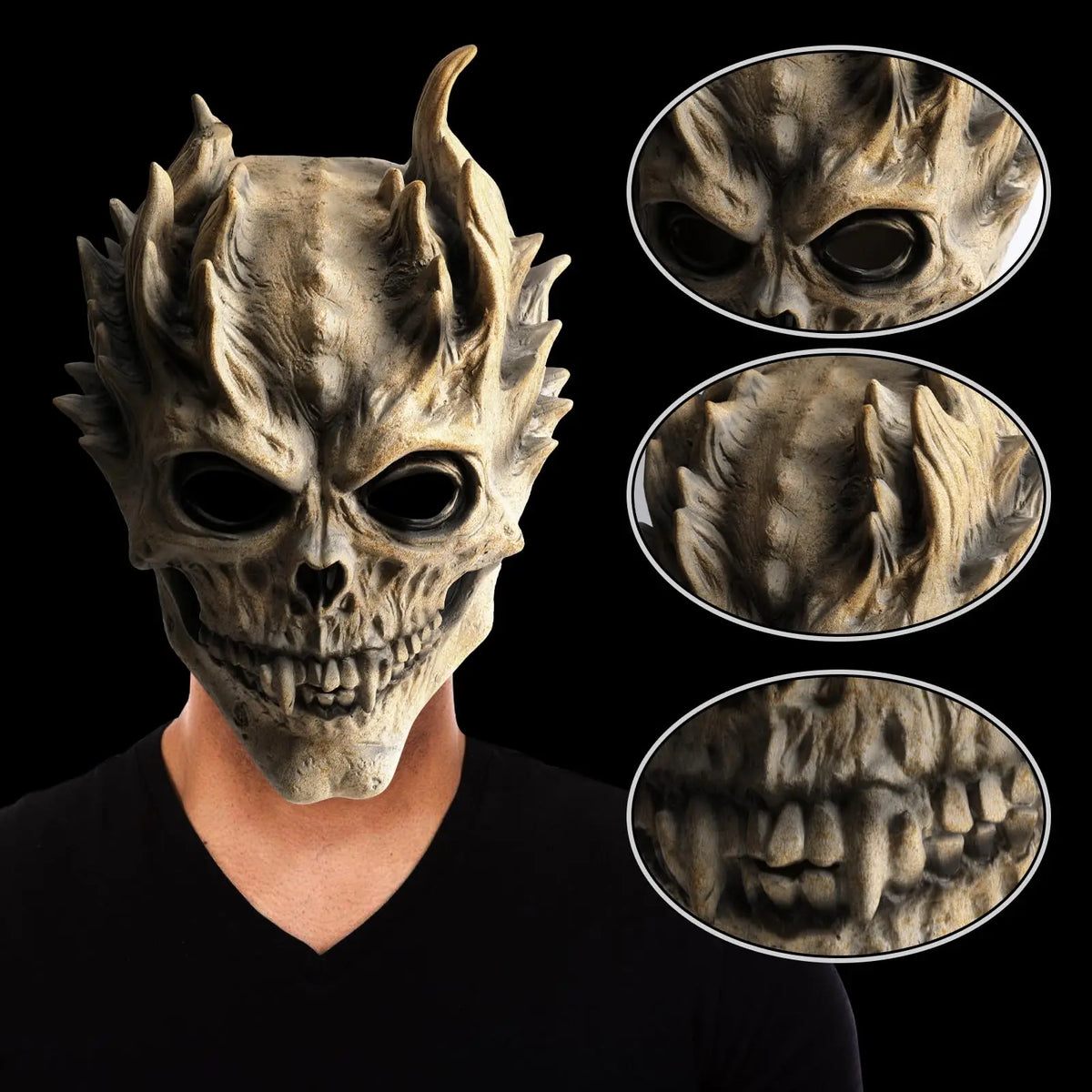 Halloween Skull Mask Skeleton Mask Full Head Demon Skull Masks Knife Outfit Scary Cosplay Party Props For Adult
