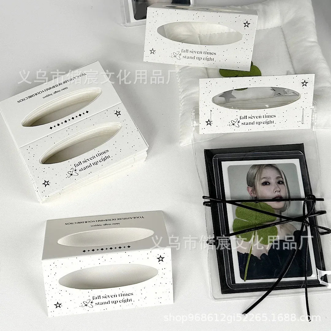 10pcs/set Aesthetic Black White Cut-Out Card Holder Ins Style Greeting Card Kit  Mini DIY Gift Packaging with Fold-Over Design