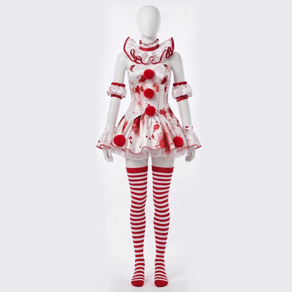 Cosplay Art Clown Costume Full Set Movie Terrifier 4 Stage Uniform Adult Women Performance Suits Halloween Carnival Party