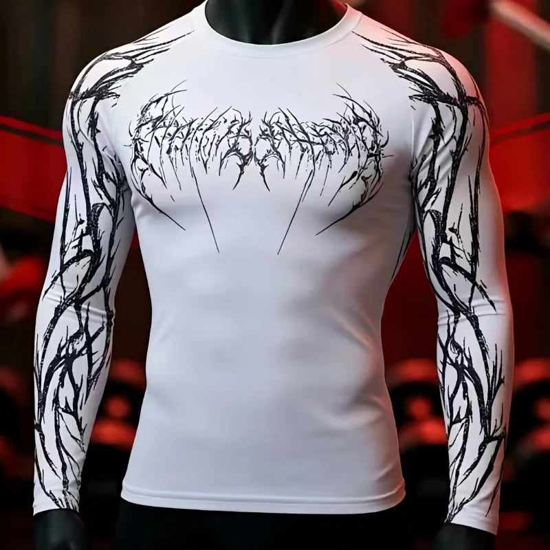 Custom Design Sublimation BJJ MMA Men's Rashguard Rash Guard Surf Long Sleeve Jiu Jitsu T-Shirt Men's Compression Rash Guard