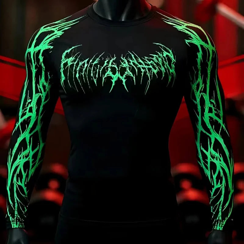 Custom Design Sublimation BJJ MMA Men's Rashguard Rash Guard Surf Long Sleeve Jiu Jitsu T-Shirt Men's Compression Rash Guard
