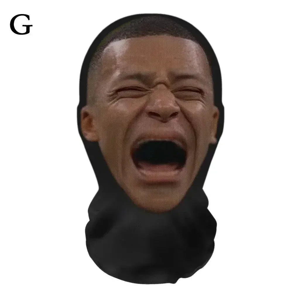Divertida máscara facial completa con estampado 3D, máscaras faciales de celebridades, malla elástica, accesorios para fiesta de Halloween, pasamontañas, cubiertas para la cabeza