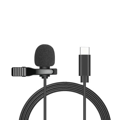 Mini micrófono Lavalier USB portátil de 1,5 m/3,5mm/tipo-c micrófono de solapa con Clip de Metal micrófono condensador para PC y portátil