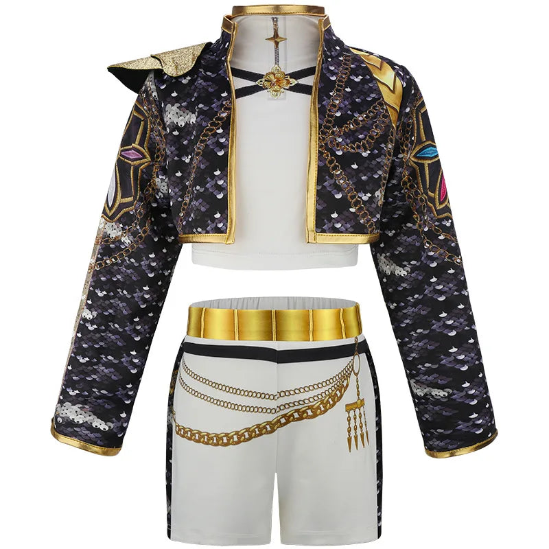 Girl Suit Rumi Cosplay Costume Birthday Party Stage Performance Costume Halloween Christmas Carnival Kids Dress Up 3-12 year