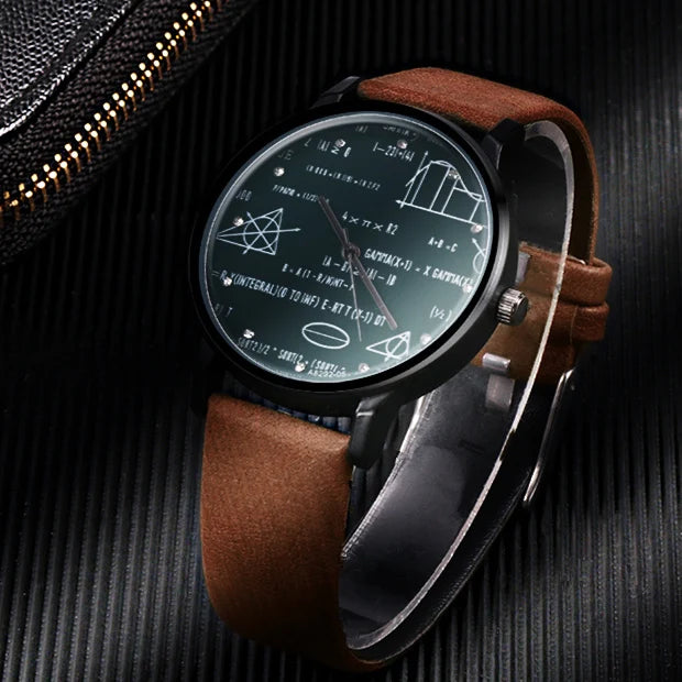 Miler Watches Men Watches Mathe Matical Formula Prints Fashion Causal Mens Watches Quartz Relogio Masculino Erkek Kol Saati