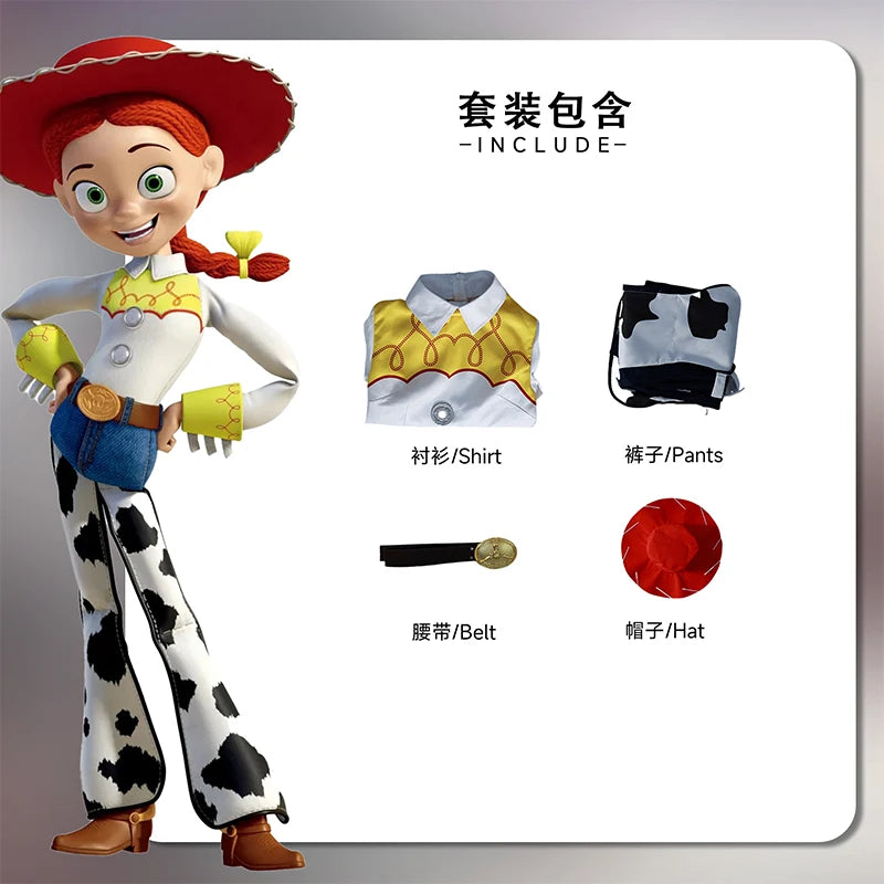 BEAST KINGDOM Anime Woody Jessie Cosplay disfraz Toy Story Cosplay traje de vaquero Woody Jessie sombrero fiesta de Halloween porque adulto Unisex