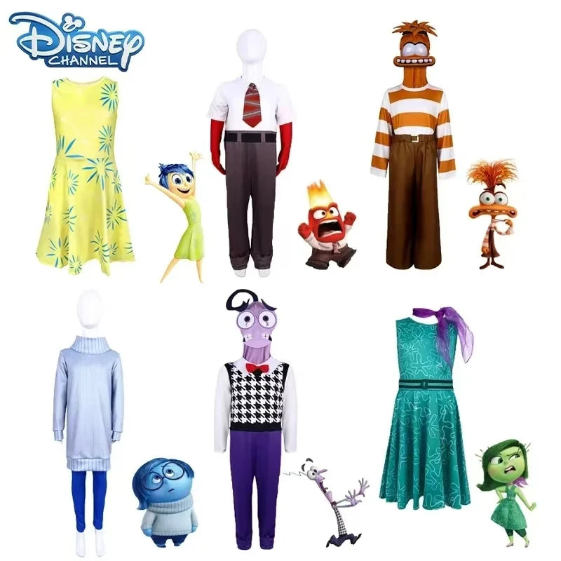 New Year Anime Movie Anxiety The Inside Out 2 Cosplay Joy Sadness Anger Disgust Fear  Cosplay Costumes Suit Adult Kids Party Set