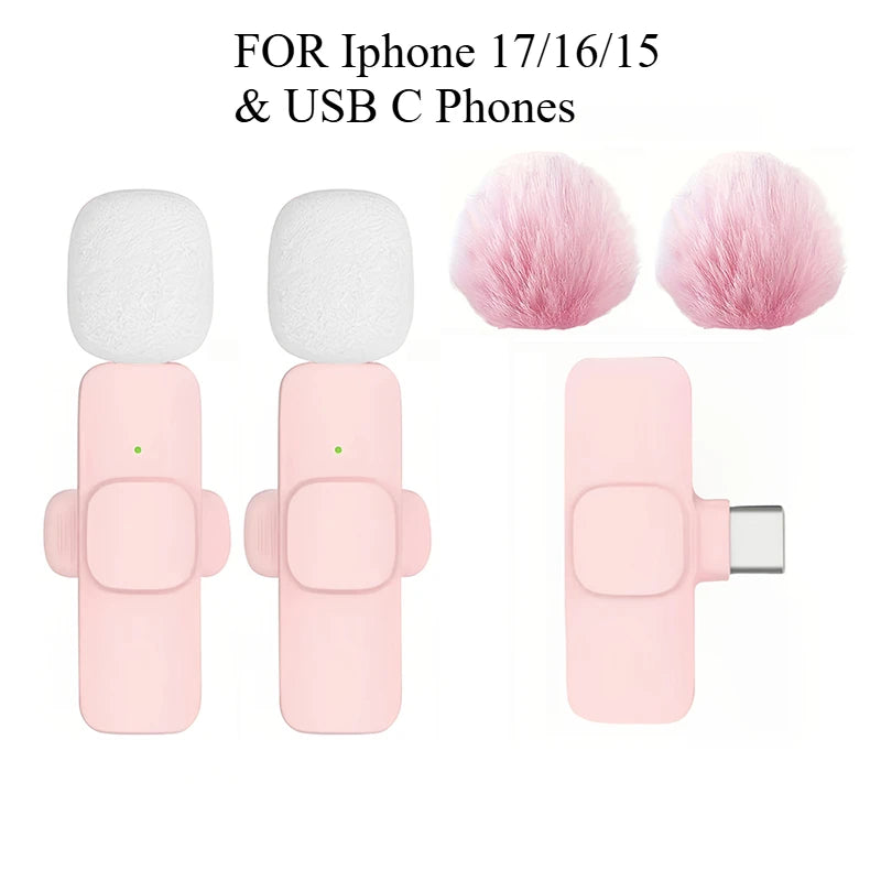 Micrófono Lavalier inalámbrico Mini USB-C micrófono para iPhone 15/16/17 Android transmisión en vivo entrevistas regalos de navidad