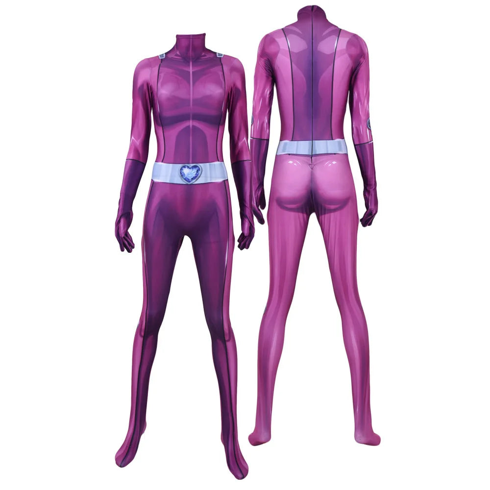 Disfraz de Cosplay de Totally Spies para mujeres y adultos, mono con estampado 3D de trébol Ewing Zentai, mono de Cosplay de Alexandra para Halloween