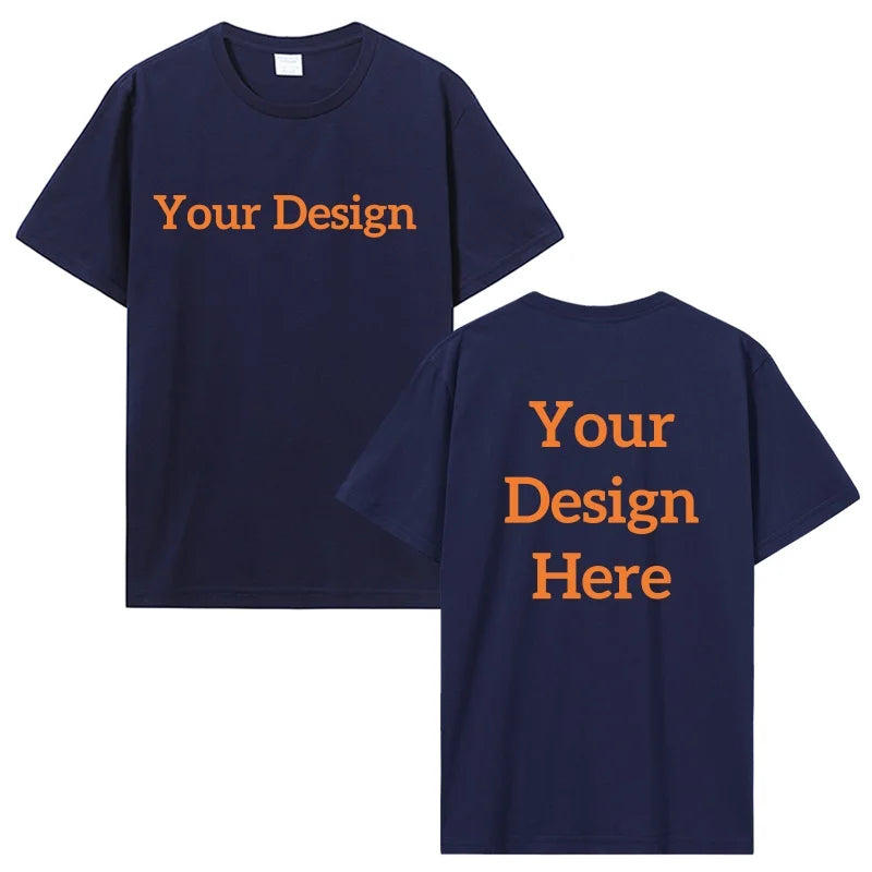 Men's Cotton T-shirt Personalized Your Design Here Custom Text Tshirt for Men Add Your Own Design Fashion T Shirt Men Clothing