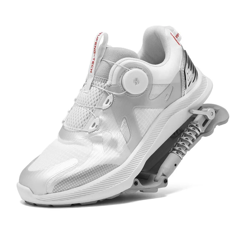 Mechanical Assisted Running Shoes Shock Absorbing Knee Pad Spring Suspension Sports Sneaker Bouncing Profession Ventilate Shoes