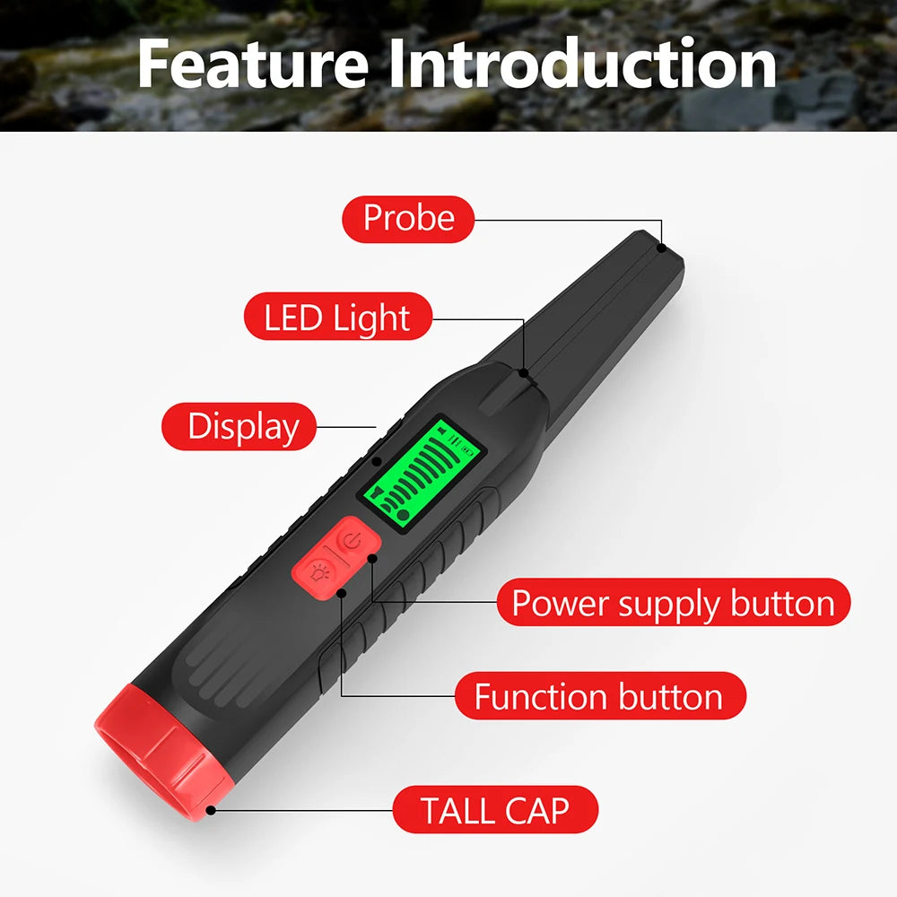 2025 New 360° Handheld Metal Detector Pointer Pinpoint Waterproof Handheld Metal Scanner for Metal Coin Gold Silver Iron