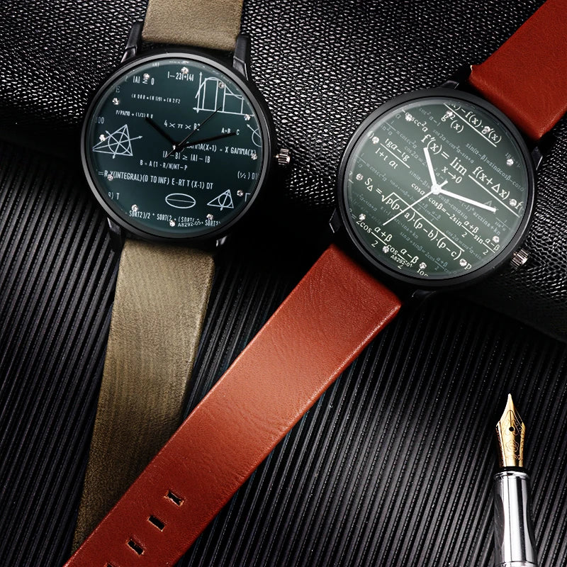 Miler Watches Men Watches Mathe Matical Formula Prints Fashion Causal Mens Watches Quartz Relogio Masculino Erkek Kol Saati
