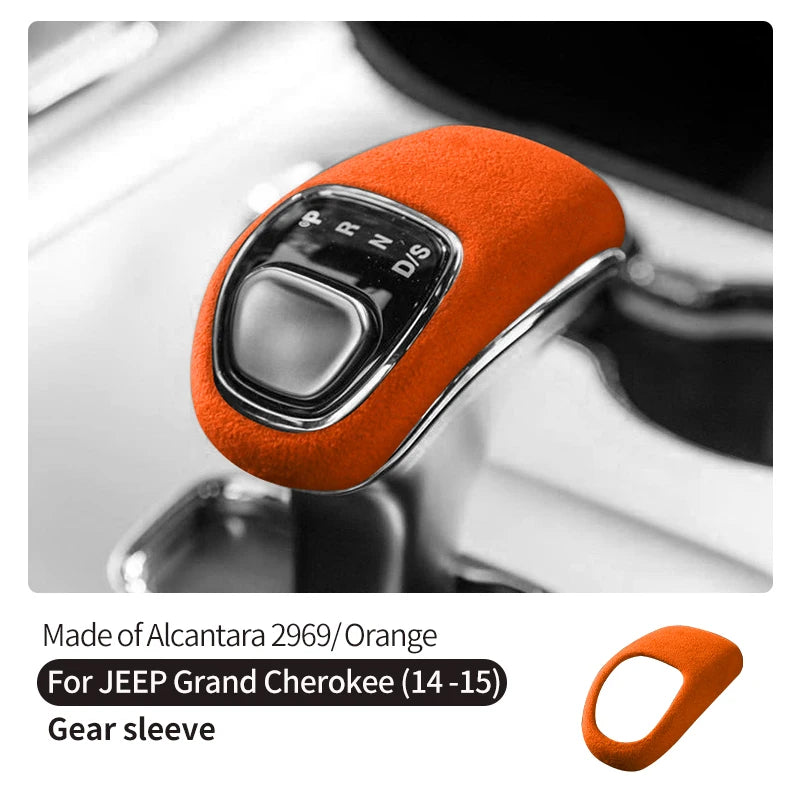 For Jeep Grand Cherokee SRT 2014-2015 Made of Alcantara Gear Shift Knob Cover Boot Anti Scratch Car Interior Tuning Accessories