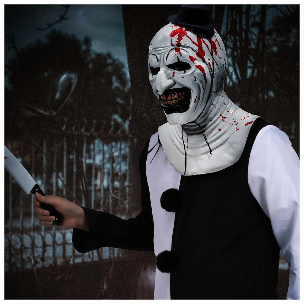 Kids Terrifier Clown Costume Halloween Art the Clown Costume Scary Terrifier Black White Jumpsuit Outfits for Cosplay Party