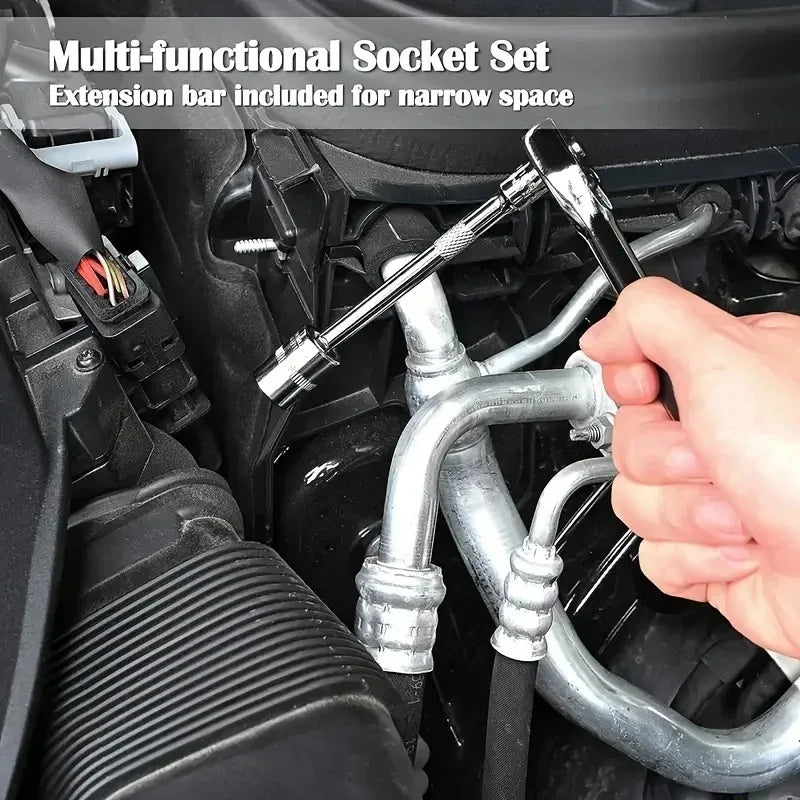 46-piece socket wrench set for auto repair kit - small fly 1/4 ratchet wrench set for household hardware maintenance