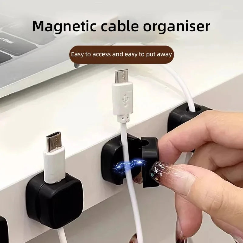 Organizador de cables magnético, gestión de cables, Clips, soporte para cables debajo del escritorio, organizador de cables para auriculares y ratones, 3/6 Uds.