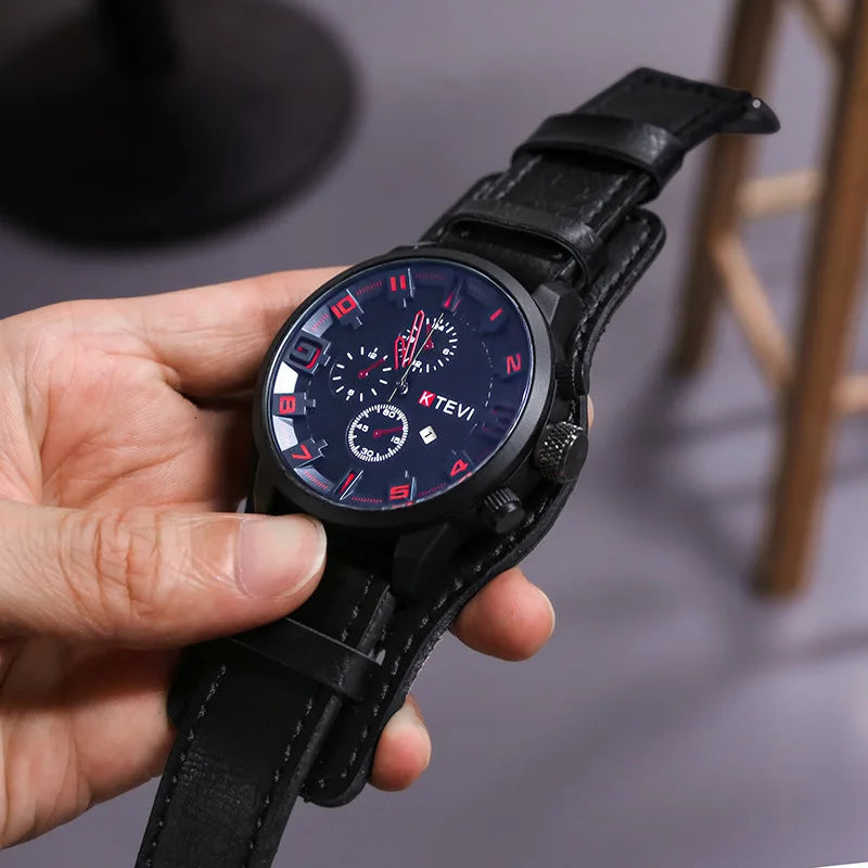 UTHAI BK94 Blue Glass Large Dial Men Watches Fashion European and American Trend Personality Student Quartz Watch