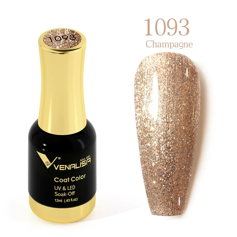 Venalisa Super Color Gel Varnish 12ml Diamond Shining Glitter Sequin Starry Platinum Nail Enamel Long Lasting Time Gel Polish