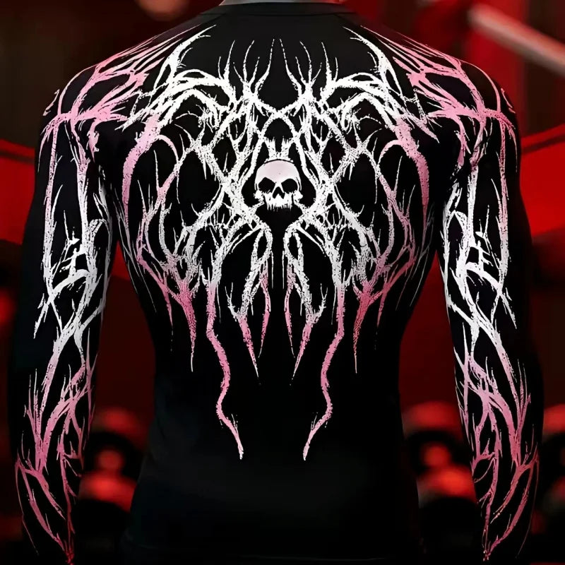 Custom Design Sublimation BJJ MMA Men's Rashguard Rash Guard Surf Long Sleeve Jiu Jitsu T-Shirt Men's Compression Rash Guard