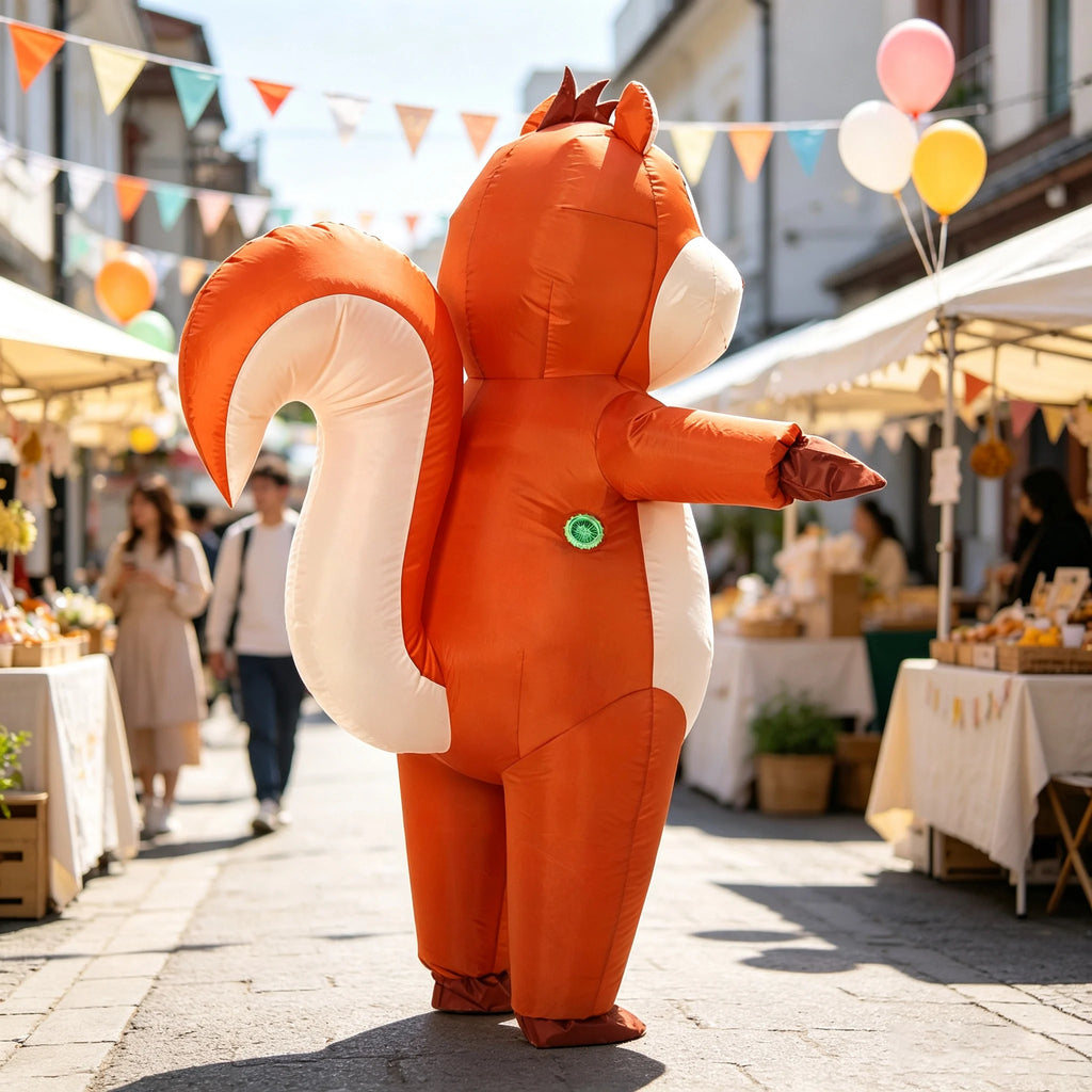 Inflatable Squirrel Costume for Adult Blow Up Costume Outfits Funny Animal Suit for Halloween Cosplay Props Outfit Suit