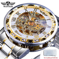 Winner Transparent Fashion Diamond Luminous Gear Movement Royal Design Men Top Brand Luxury Male Mechanical Skeleton Wrist Watch