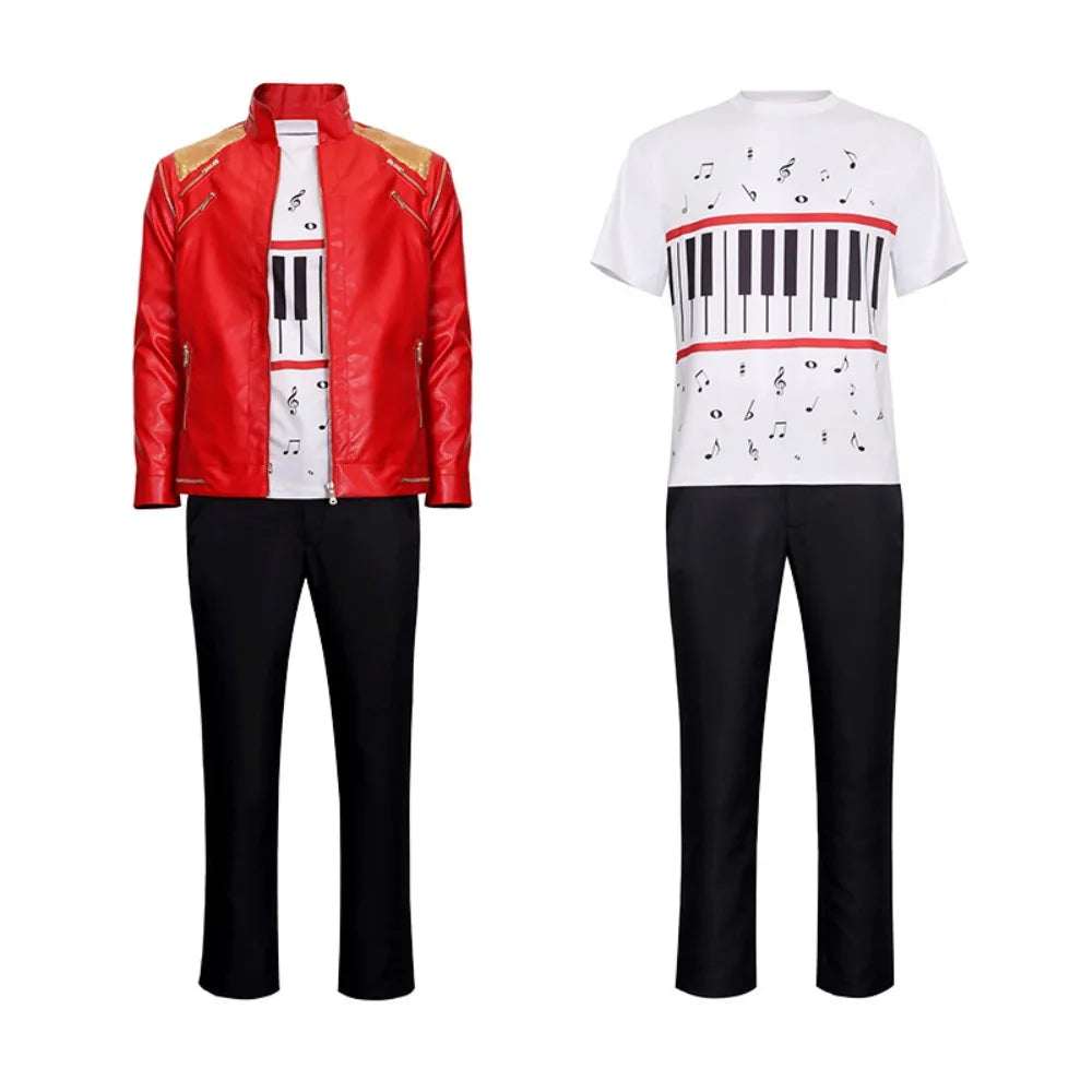 Punk rojo cremallera Michael Beat It disfraces de imitación chaqueta de estilo de moda prendas de vestir abrigo Casual traje de escenario de Navidad de Halloween