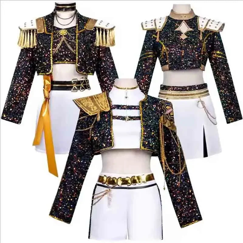 Traje de mujer de estilo coreano, disfraz de Halloween, disfraz de mujer de moda, traje negro brillante, disfraz de fiesta de cumpleaños y Halloween