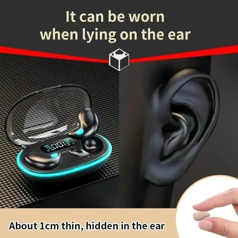 X55 auriculares inalámbricos invisibles para dormir TWS Bluetooth 5,3 auriculares ocultos IPX5 impermeables auriculares deportivos con reducción de ruido