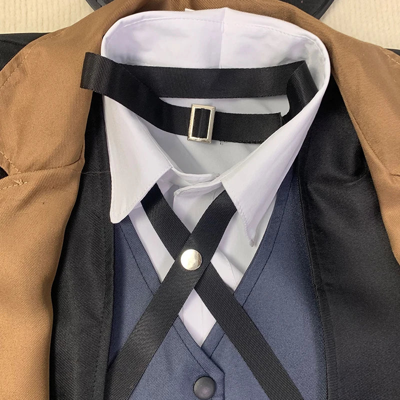 Disfraz de Nakahara Chuuya, incluye sombrero, uniforme, gabardina, pantalones, trajes de talla grande, fiesta de Halloween para Comic Con