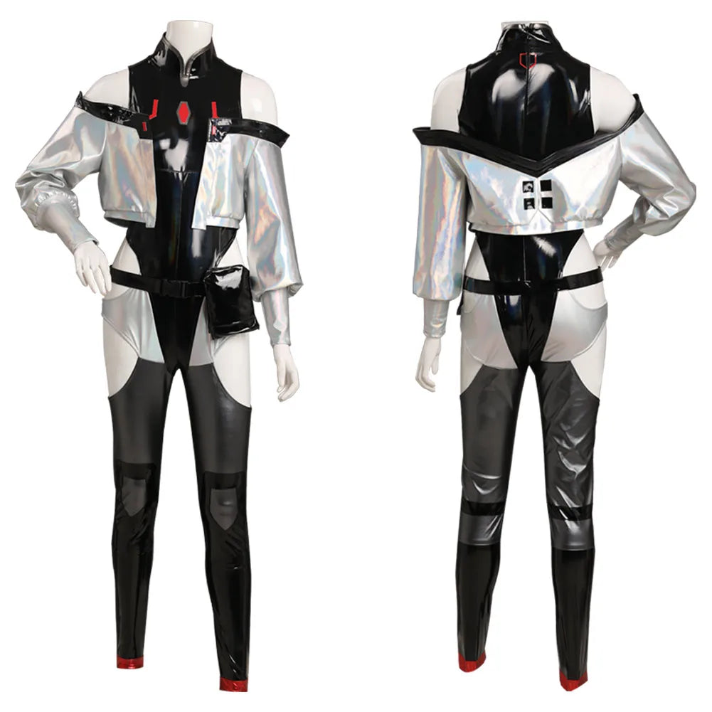 Women Lucy Cosplay Jumpsuit Waistbag Outfits Anime TV Runners Of Edge Costume Roleplay Fancy Dress Up Party Disguise Cloth