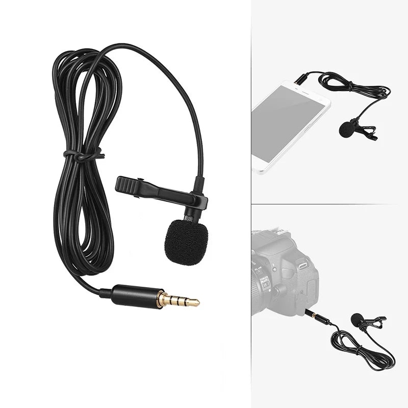 Mini micrófono Lavalier USB portátil de 1,5 m/3,5mm/tipo-c micrófono de solapa con Clip de Metal micrófono condensador para PC y portátil