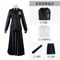 Anime Addams Cosplay Wednesday Costume Suit Dress Vest College School Uniforms Girl Women Christmas Clothing Wig Costume