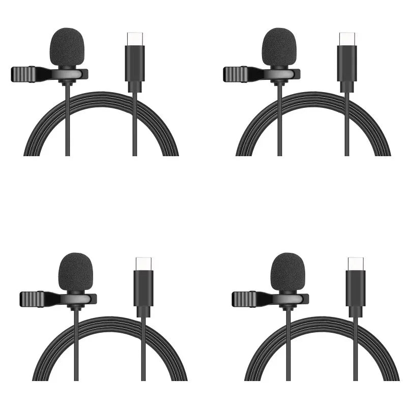 Mini micrófono Lavalier USB portátil de 1,5 m/3,5mm/tipo-c micrófono de solapa con Clip de Metal micrófono condensador para PC y portátil