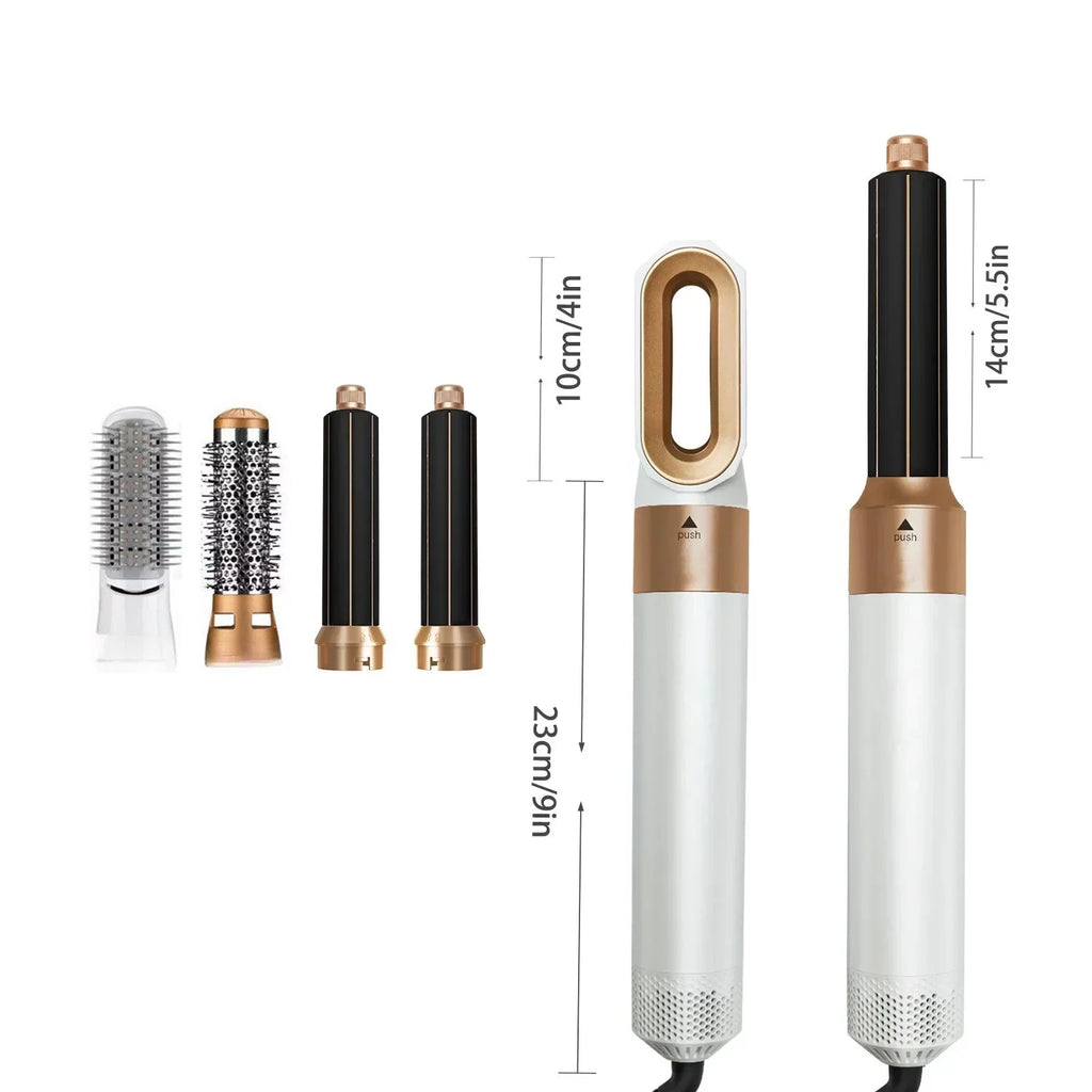 LUXLOCK 5-in-1 Hair Styling Kit Multi-Function Curling Iron Straightener Hot Air Brush Quick Styling Hair Care Beauty Tools