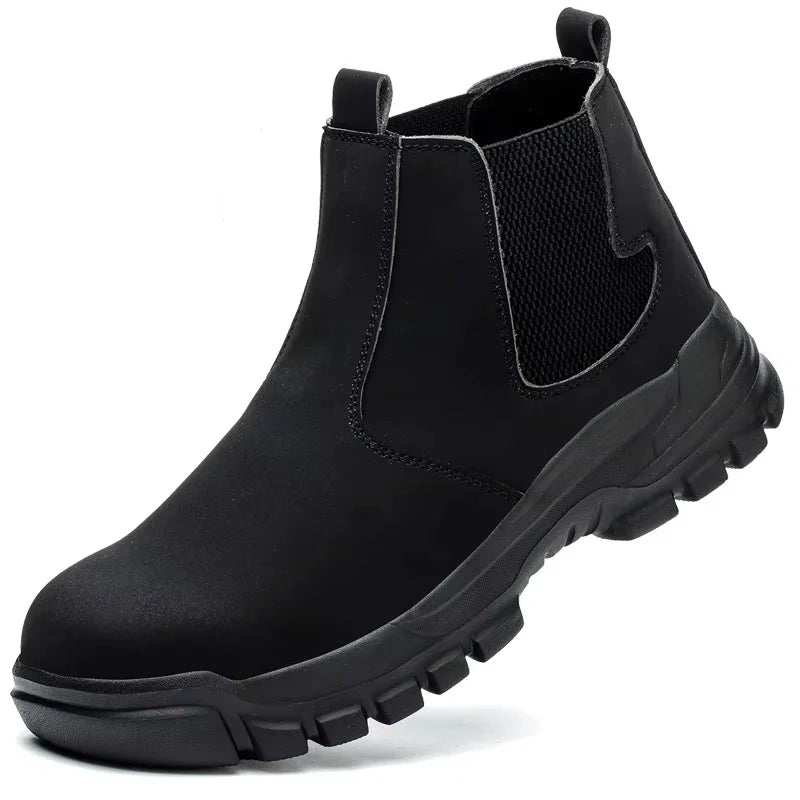 Waterproof Men's Safety Work Boots Steel Toe Shoes Anti Impact And Anti-Puncture Protective Boots Indestructible Roofing Shoes