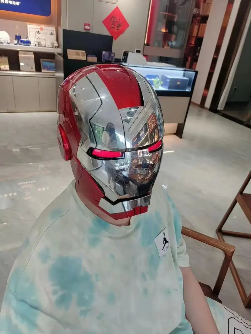 Iron Man Mk5 MK17 Helmet 1/1 Scale Wearable Transformable Voice-Activated Electric Opening/Closing Ideal Birthday Christmas Gift
