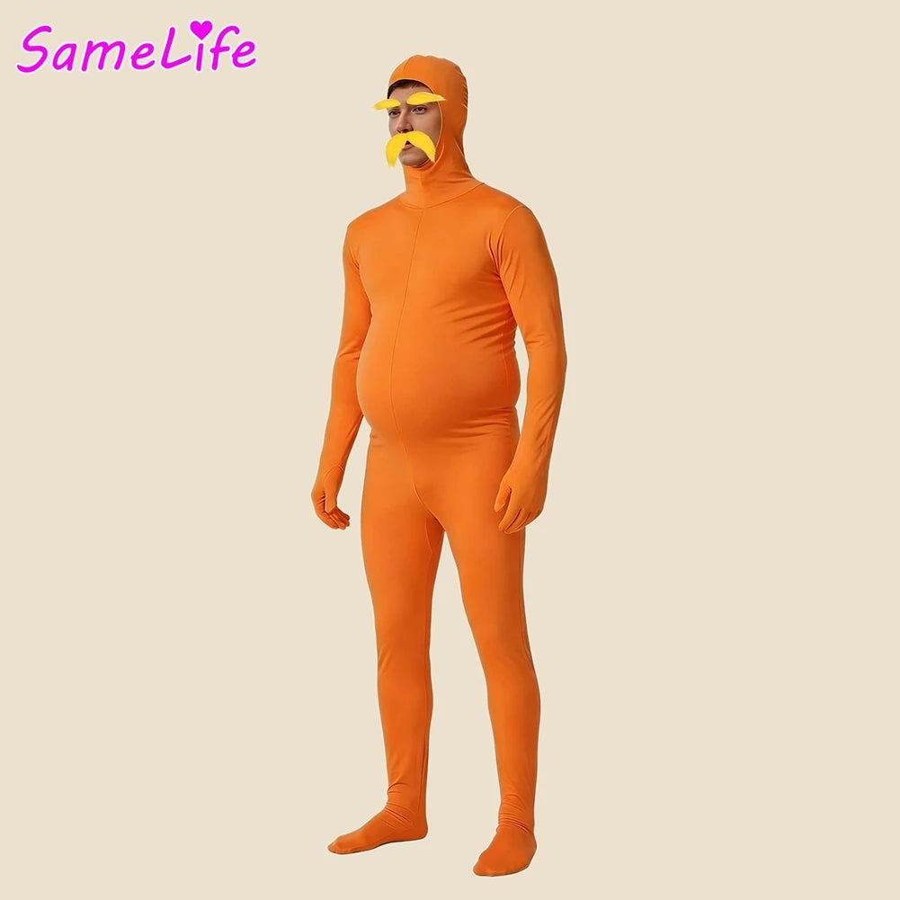 Orange Lorrax Cosplay Fantasy Clothing Seuss Cartoon Women Men Costume Disguise Halloween Male Roleplay Fantasia Party Outfits