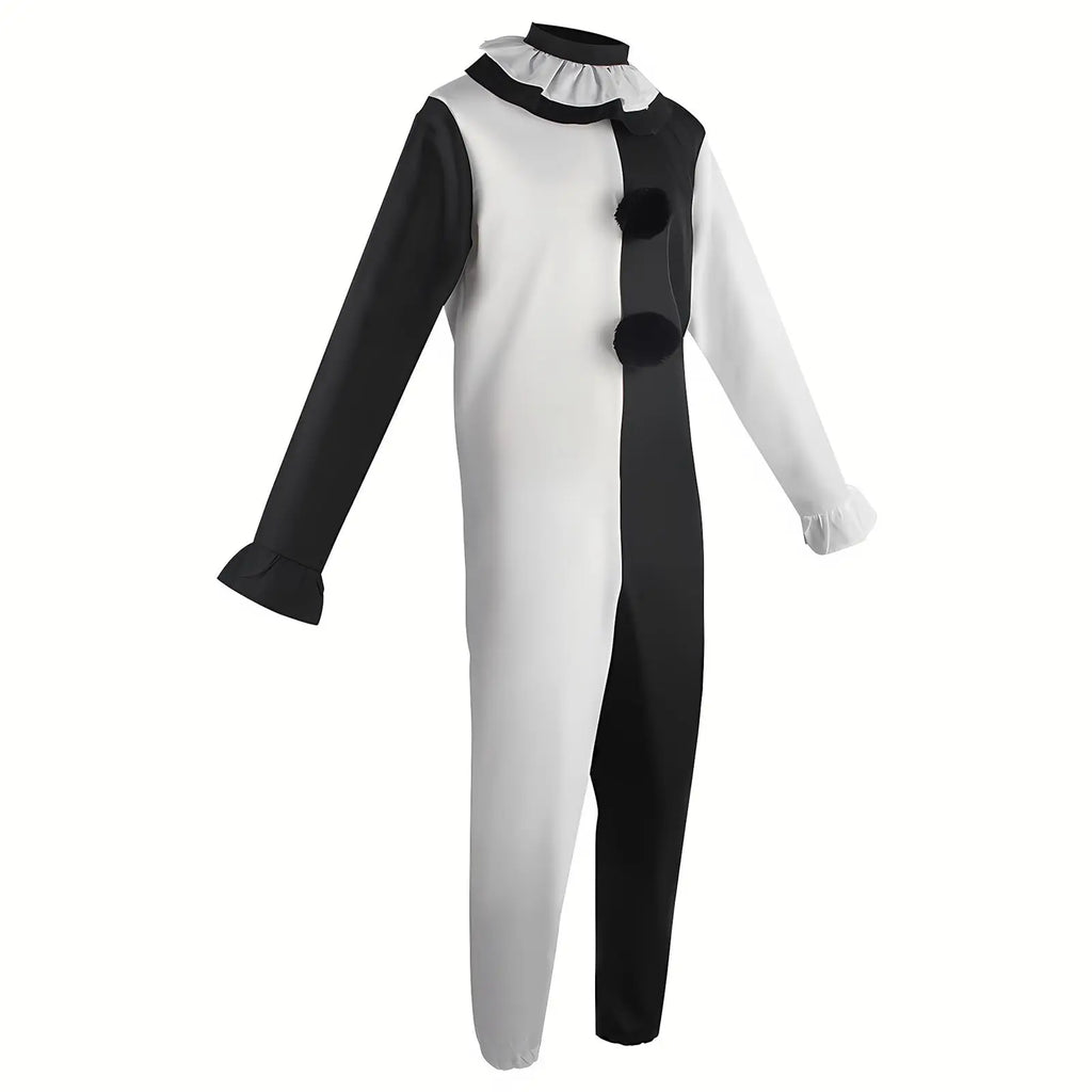 Kids Terrifier Clown Costume Halloween Art the Clown Costume Scary Terrifier Black White Jumpsuit Outfits for Cosplay Party
