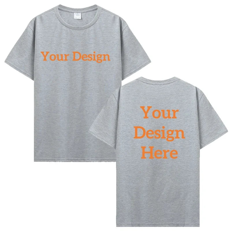 Men's Cotton T-shirt Personalized Your Design Here Custom Text Tshirt for Men Add Your Own Design Fashion T Shirt Men Clothing