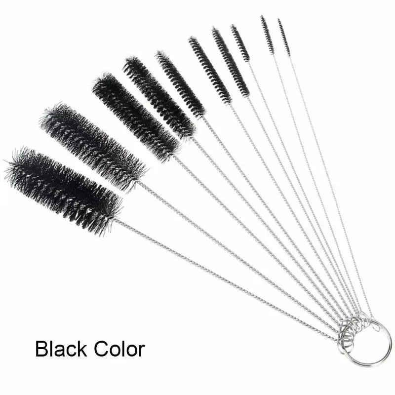 10pcs/set Aquarium Tube Pipe Cleaning Brush Stainless Steel Water Filter Air Tube Flexible Single End Hose Aquarium Accessories