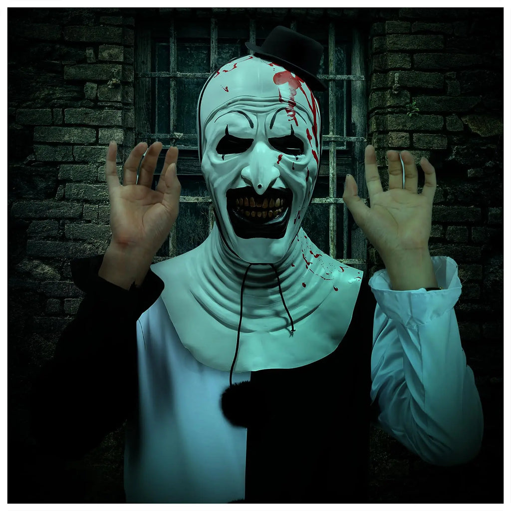 Kids Terrifier Clown Costume Halloween Art the Clown Costume Scary Terrifier Black White Jumpsuit Outfits for Cosplay Party