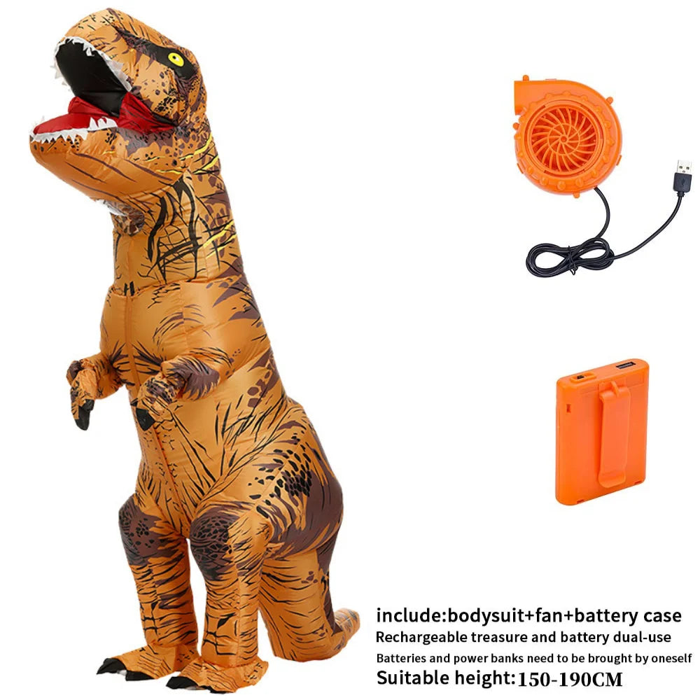 Disfraz inflable de Tiranosaurio Rex, dinosaurio adulto, ropa de fiesta de Halloween, disfraz para adultos, mascota del Festival