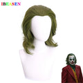 oker Conjunto de disfraces de cosplay - Joaquin Phoenix Arthur Fleck Clown Traje bañado en rojo con peluca verde - Conjunto de uniforme personalizado