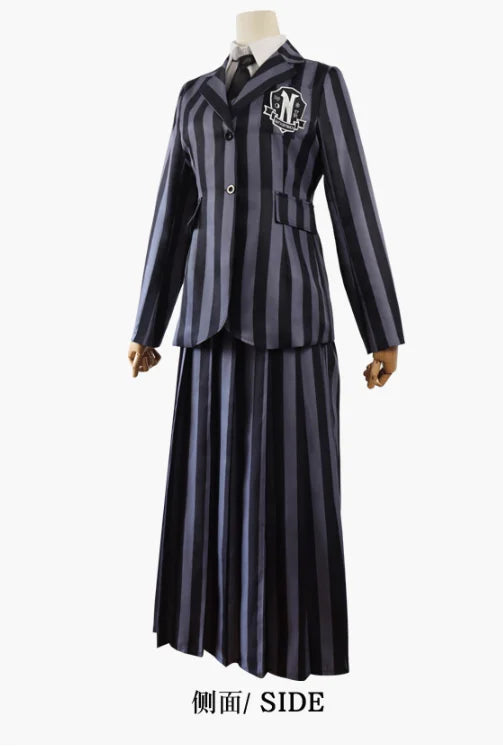 Anime Addams Cosplay Wednesday Costume Suit Dress Vest College School Uniforms Girl Women Christmas Clothing Wig Costume