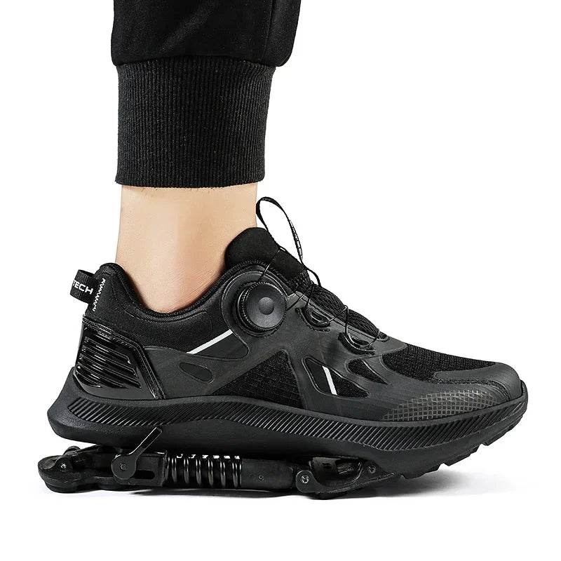 Mechanical Assisted Running Shoes Shock Absorbing Knee Pad Spring Suspension Sports Sneaker Bouncing Profession Ventilate Shoes