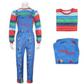 Disfraz de Chucky Cosplay para hombres y mujeres, camisa y pantalones vestidos, película, Halloween, carnaval, fiesta de terror, KYX6QJ