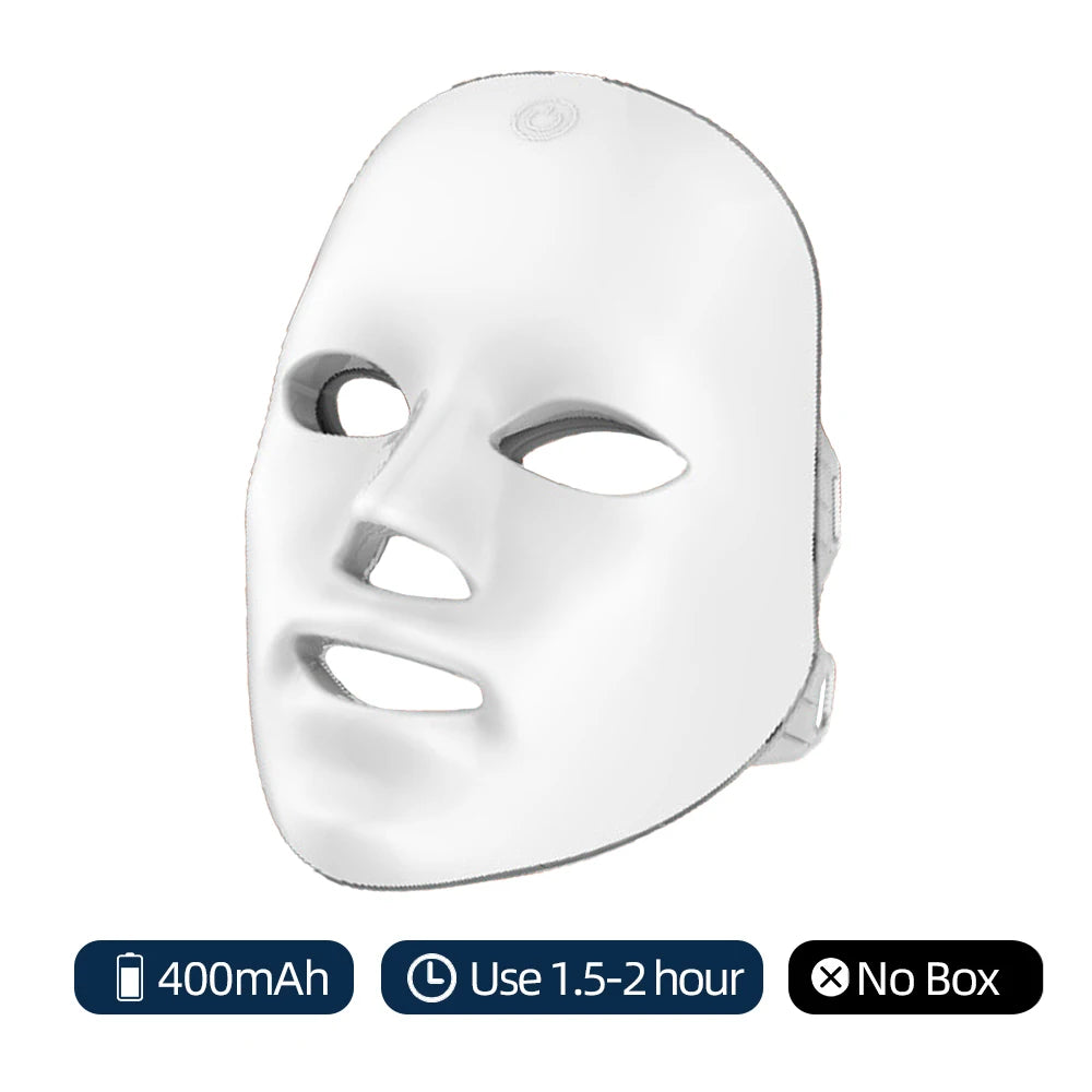 Máscara LED Facial recargable, máscara de belleza de fotones LED de 7 colores, rejuvenecimiento de la piel, estiramiento Facial en casa, blanqueamiento, cuidado de la piel, máscara de belleza