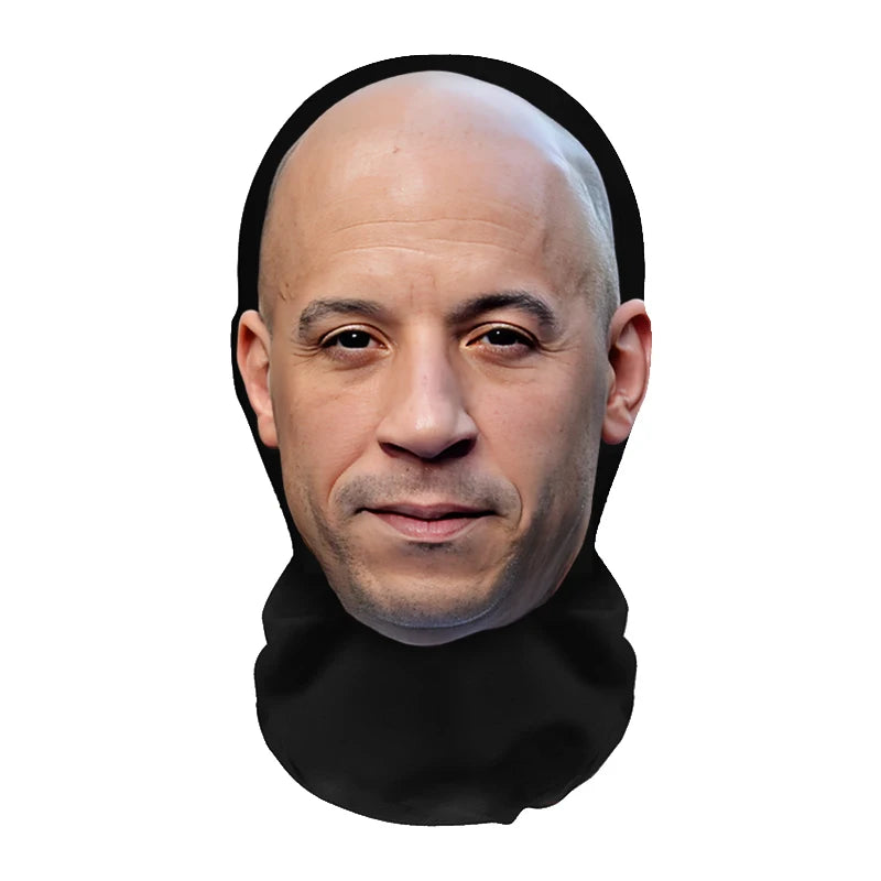 Divertida máscara facial completa con estampado 3D, máscaras faciales de celebridades, malla elástica, accesorios para fiesta de Halloween, pasamontañas, cubiertas para la cabeza