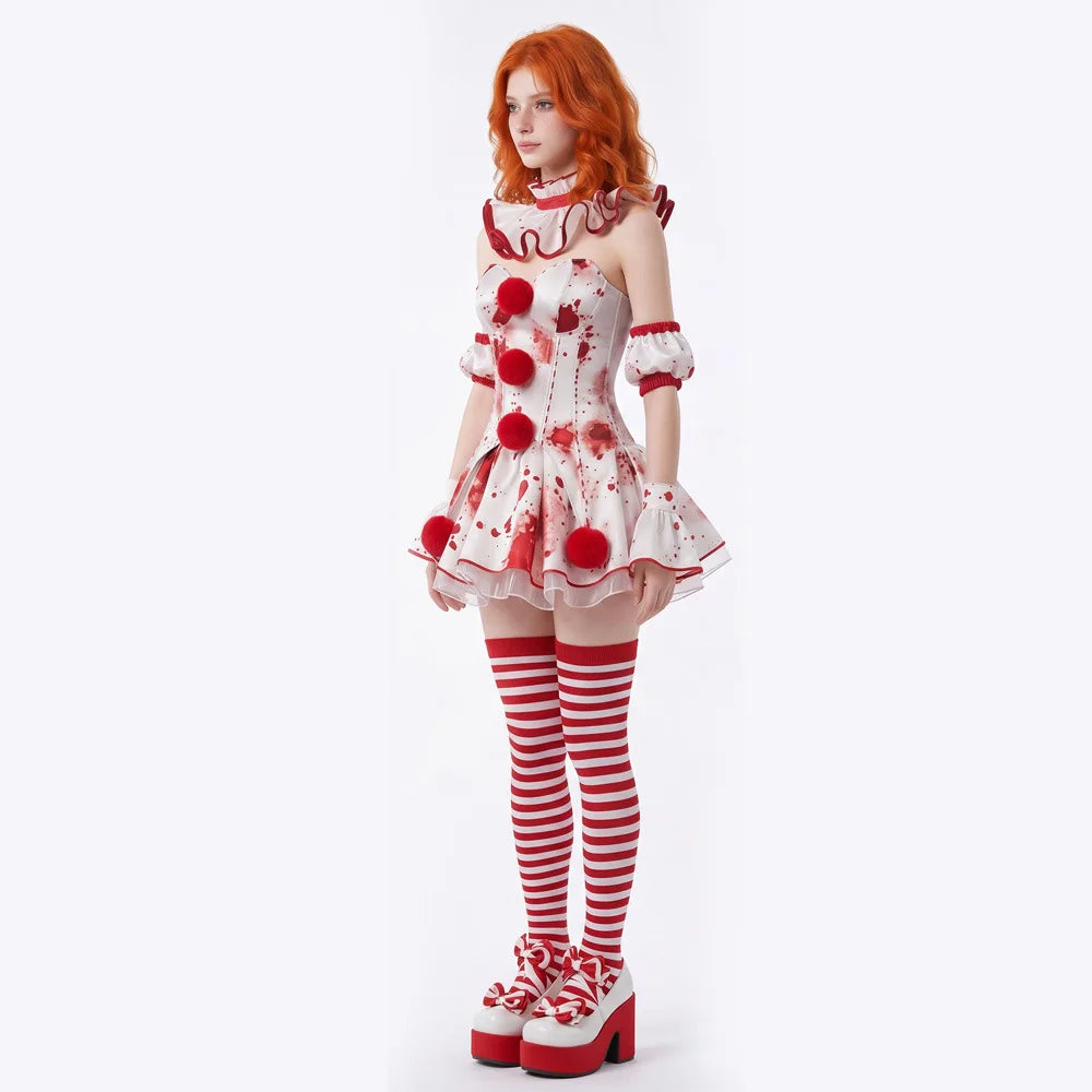 Cosplay Art Clown Costume Full Set Movie Terrifier 4 Stage Uniform Adult Women Performance Suits Halloween Carnival Party